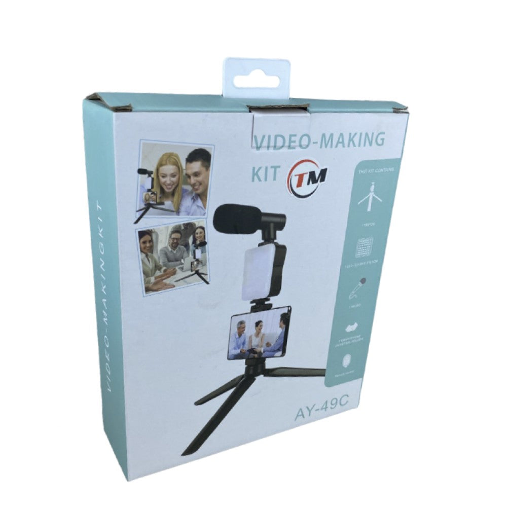 Kit de Video Tripode/Microfono/Luz AY-49C ¡Envio Gratis!