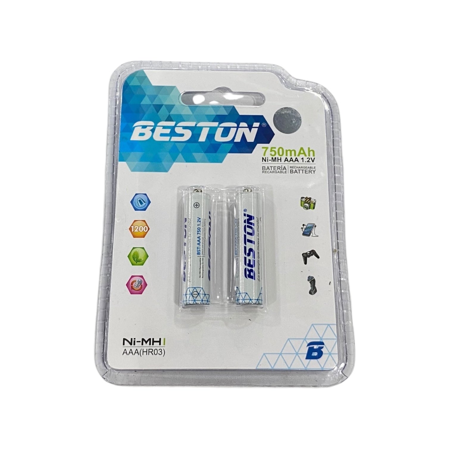 Pilas Recargables Beston X 2 Unidades BST-AAA750X2