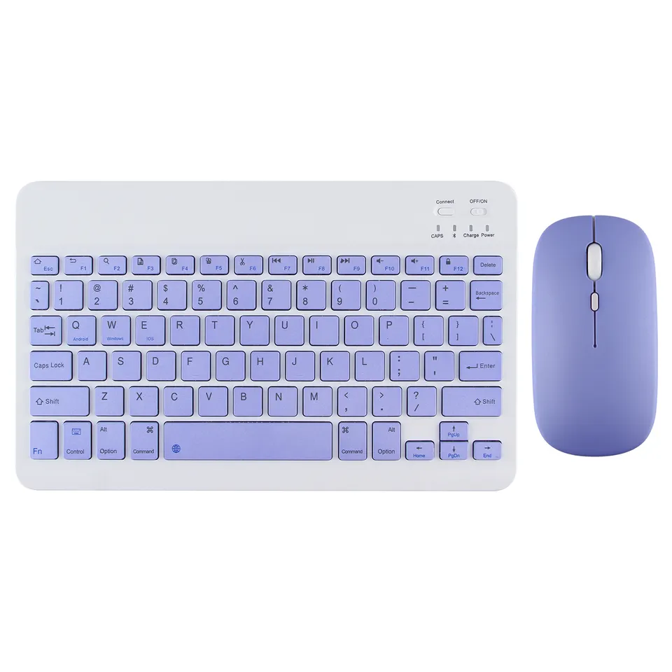 Combo Teclado Mouse Inalambrico Recargable Bluetooth BT209 ¡Envio Gratis! Azul