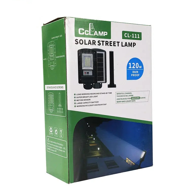 Lampara Solar Exterior Recargable 120W Clamp CL-111