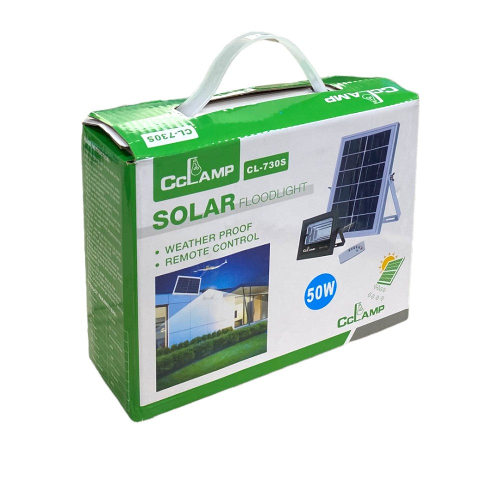 Reflector Solar Recargable 50W Control Remoto Impermeable CLamp CL-730S ¡Envío Gratis!