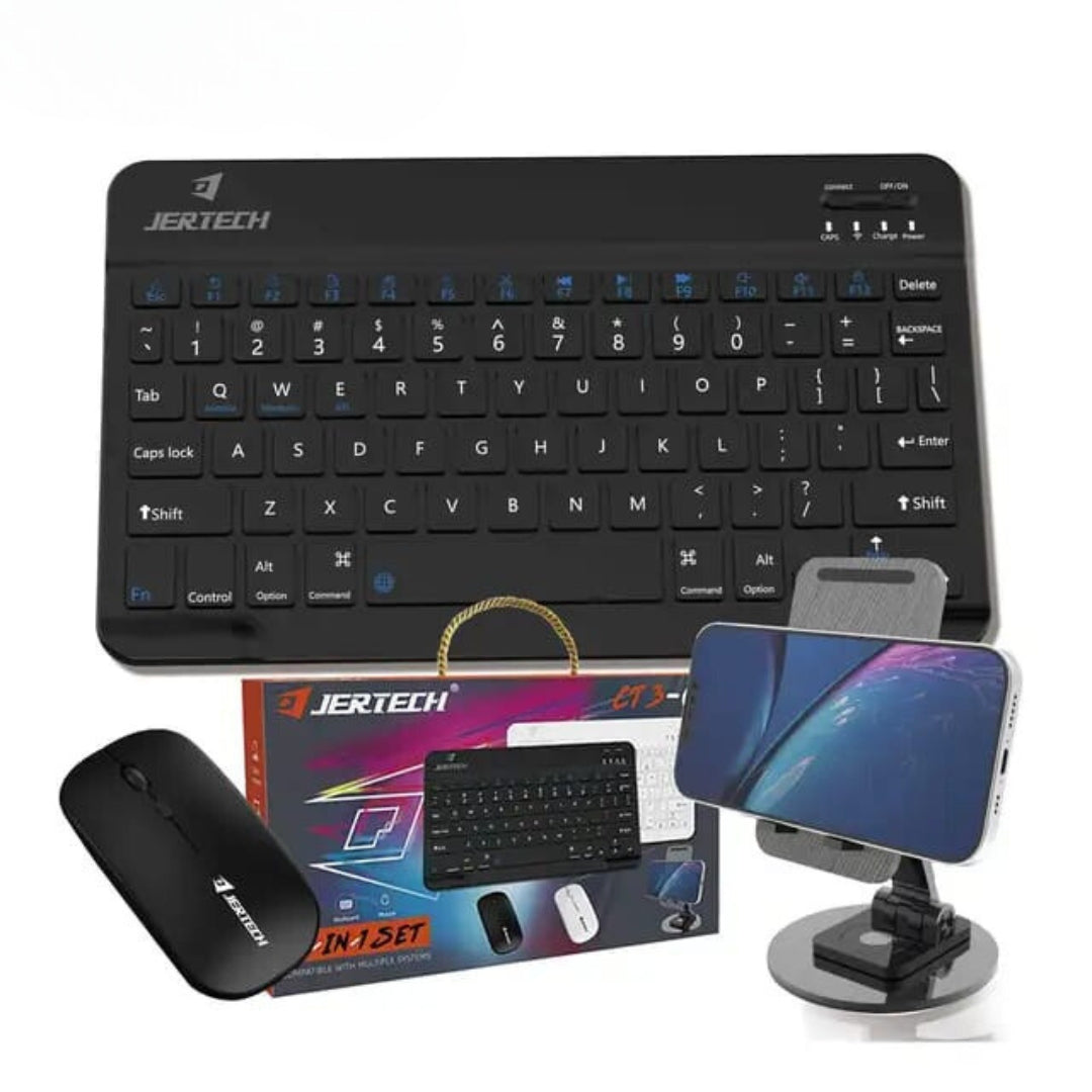 Combo Jertech Teclado + Mouse + Soporte de Celular CT3-01