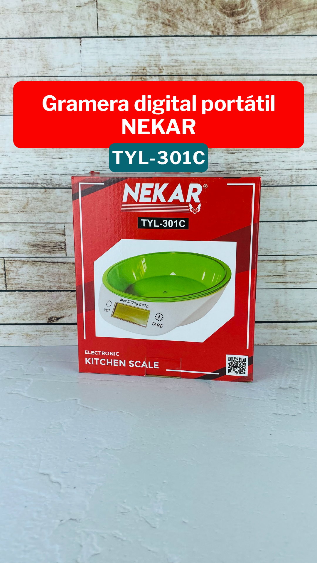 Gramera Digital Cocina Con Recipiente Nekar TYL-301