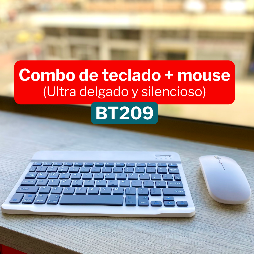 Combo Teclado Y Mouse Inalambrico Recargable Bluetooth BT209