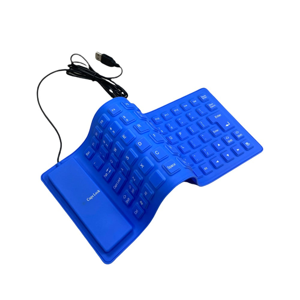 Teclado Para Computador Alámbrico USB Goma Flexible Impermeable RJK-726